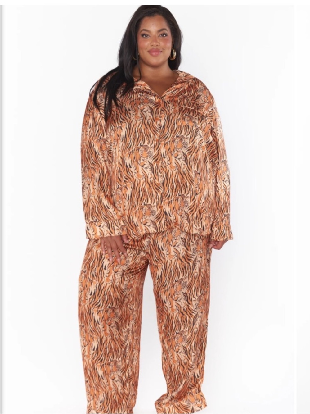 Show Me Your MuMu Tiger Print Satin Pajama Set